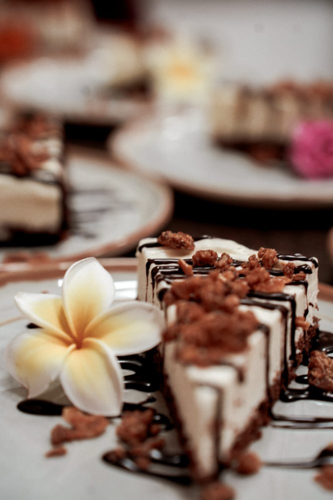 Cheesecake com flor da casa